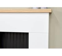 Adam Innsbruck Stove Fireplace in Pure White with Hudson Electric Stove in Black, 45 Inch Adam Fires & Fireplaces Black One Size