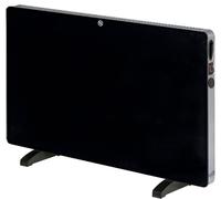 Adam iRad Freestanding Electric Panel Heater in Black Glass with Thermostat [EEK: Efficient]