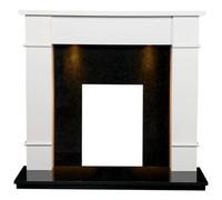 Adam Linton Surround In Pure White & Black Granite Stone With Downlights, 48 Inch