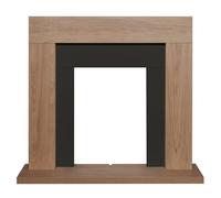 Malmo Fireplace in Oak & Black, 39 Inch Adam Fires & Fireplaces Black One Size