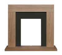 Adam Malmo Fireplace in Oak & Black, 39 Inch