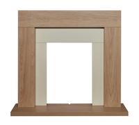 Adam Malmo Fireplace in Oak & Cream, 39 Inch