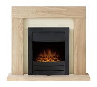 Adam Malmo Fireplace in Oak & Cream with Colorado Electric Fire in Black, 39 Inch