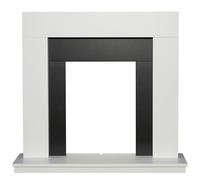 Adam Malmo Fireplace in White & Black, 39 Inch
