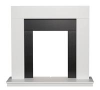 Adam Malmo Fireplace in White & Black/White, 39 Inch