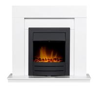 Adam Malmo Fireplace in White with Colorado Electric Fire in Black, 39 Inch