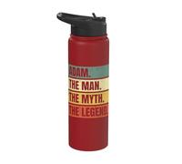 Adam Man Myth Legend Quote Retro Funny Best Name Adam Stainless Steel Insulated Water Bottle