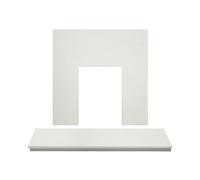 Adam Marble Back Panel & Hearth in White, 48 Inch