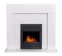 Adam Miami Fireplace in Pure White with Colorado Electric Fire in Black, 48 Inch