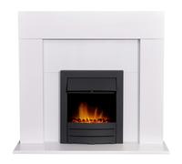 Adam Miami Fireplace in Pure White with Colorado Electric Fire in Black, 48 Inch