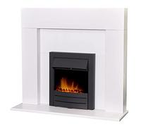 Adam Miami Fireplace in Pure White with Colorado Electric Fire in Black, 48 Inch