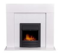 Adam Miami Fireplace In Pure White With Colorado Electric Fire In Black, 48 Inch