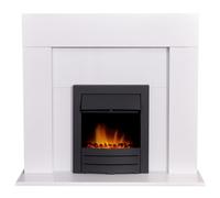Adam Miami Fireplace in Pure White with Colorado Electric Fire in Black, 48 Inch