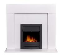 Adam Miami Fireplace in Pure White with Colorado Electric Fire in Black, 48 Inch
