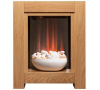 Adam Monet Fireplace Suite in Oak with Electric Fire, 23 Inch