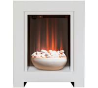 Adam Monet Fireplace Suite in Pure White with Electric Fire, 23 Inch
