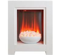 Adam Monet White Electric Fire Fireplace Surround Wood Heater Flame Effect Suite