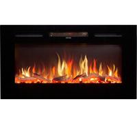 Adam Orlando Inset Wall Mounted Electric Inset Fire 36 inch - Size: 50 x 11.2 x 12cm - Black - Wilko