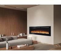 Adam Fires & Fireplaces Orlando Inset / Wall Mounted Electric Fire, 60 Inch in Black Adam Fires & Fireplaces Black