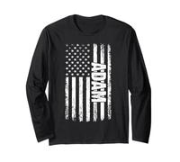 Adam Personal Name American Flag Retro Men Women Funny Long Sleeve T-Shirt