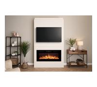 Adam Pre-Built Media Wall 2 with Orlando Inset Wall Electric Fire