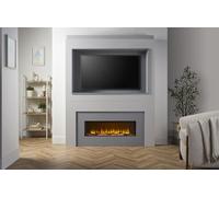 Adam Sahara Pre-Built Fully Inset Media Wall Electric Fire with TV Recess