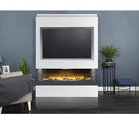 Adam Sahara Pre-Built Media Wall Electric Fireplace Package with TV Recess