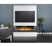 Adam Sahara Pre-Built Panoramic Media Wall 4 Acantha Fires & Fireplaces Natural One Size