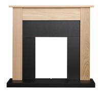 Adam Southwold Fireplace in Oak & Black, 43 Inch