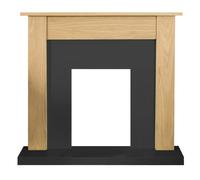 Adam Southwold Fireplace in Oak & Black, 43 Inch
