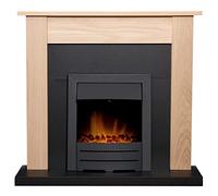 Adam Southwold Fireplace in Oak & Black with Colorado Electric Fire in Black, 43 Inch