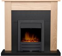 Adam Southwold Fireplace In Oak & Black With Colorado Electric Fire In Black, 43 Inch