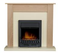 Adam Southwold Fireplace in Oak & Cream with Blenheim Electric Fire in Black, 43 Inch