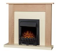 Adam Southwold Fireplace Oak & Cream + Blenheim Electric Fire Black, 43"
