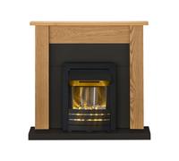Adam Southwold Fireplace Suite in Oak and Black with Helios Electric F