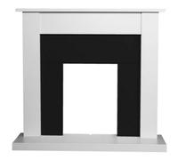 Adam Sutton Fireplace In Pure White & Black, 43 Inch