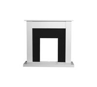 Adam Sutton Fireplace in Pure White & Black, 43 Inch