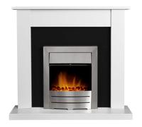 Adam Sutton Fireplace in Pure White & Black with Colorado Electric Fir