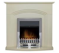 Adam Truro Fireplace in Cream with Blenheim Electric Fire in Chrome, 41 Inch