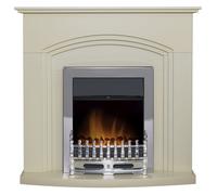 Adam Truro Fireplace in Cream with Blenheim Electric Fire in Chrome, 41 Inch Adam Fires & Fireplaces Grey One Size