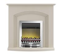 Adam Truro Fireplace in Cream with Blenheim Electric Fire in Chrome, 41 Inch