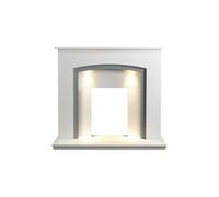 Adam Tuscany Fireplace in Pure White & Grey