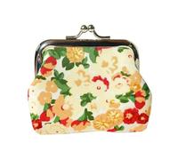 Adam Victor Flowers Pattern Coin Purse- Mini Clasp Pouch Key Bags Money Bag/Wallet, Flower Bag Gifts for Girls Kids Purses Wallets Party Favors, Yellow, Lovely