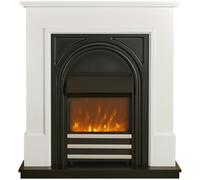 Adam Warwick Fireplace Suite In Pure White & Black Cast Effect, 36 Inch