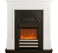 Adam Warwick Fireplace Suite In Pure White & Black Cast Effect, 36 Inch