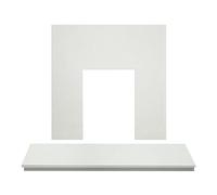 Adam White Marble Back Panel & Fireplace Hearth, 48 Inch