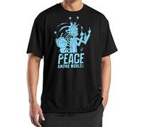 ADAM WILLIS DESIGNS Peace Among Worlds - Rick & Morty Inspired Mens Comedy T-Shirt (4XL) Black