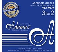 Adamas Strings for Acoustic Guitar Niúova Phosphor Bronze Coated Set of 3 Light .012 1818NU-3