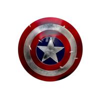 Adamcrafts Damage Cap America Metal Shield Cosplay 1:1 Replica Battle Damage for Cosplay or Roleplay, Multicolor, Adult