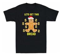 ADAMF WRNNUP Men's Merry Ginger Shirt Funny Mens Women 100% Cotton This Xmas Get Bread Lets T-Shirts Black M